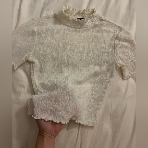 TOPSHOP white sheer crop top - Picture 2 of 3